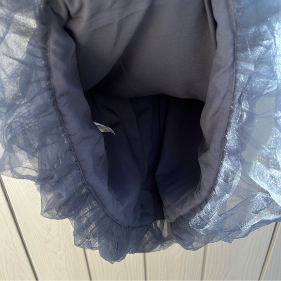 BCBGMAXAZRIA One Shoulder Silk Mini Dress Ruffled Detail Metallic Finish Small - Picture 10 of 12